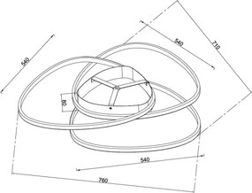 Ondaluce - Plafonieră LED dimmabilă ROSE LED/80W/230V, aurie