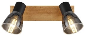 Aplica de perete / tavan cu 2 spoturi directionabile design modern CLAUDE negru, maro