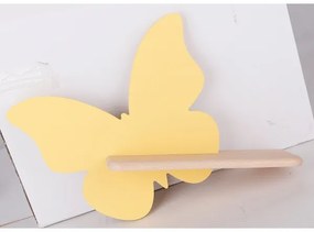 Aplică LED cu raft pentru copii BUTTERFLY LED/5W/230V galben/lemn