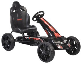 Kart cu pedale pentru copii NOVOKIDS® Olympic Kart PRO, 3-8 ani , Maxim 40 kg, 115 cm lungime, Carena, Structura metalica, Frana de mana, Functie