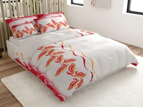 Lenjerie de pat din mikrosaten SOFTURE, alb-rosu Dimensiune lenjerie de pat: 70 x 90 cm | 140 x 200 cm