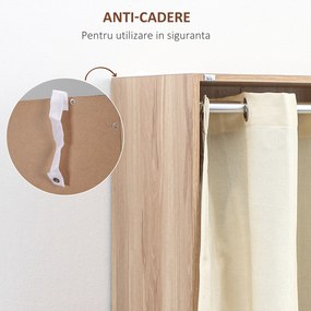 HOMCOM Dulap din PAL cu Sină pentru Agățat, 3 Sertare din Țesătură cu Aspect de In și 3 Rafturi, 105x48x160 cm | Aosom Romania