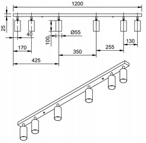 Spot LED ANGIE 6xGU10/4,7W/230V