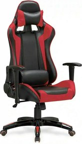 Scaun gaming DEFENDER, rosu/negru, piele ecologica, 68x69x126/134 cm