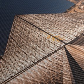 Tablou - Louvre noaptea (cu ceas) (90x30 cm)