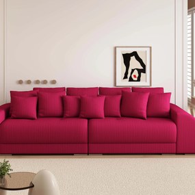 Canapea extensibilă dumonde cu 2 lăzi de depozitare si sezut confortabil din spuma high-density, Verona Zoom Red 310x100 cm