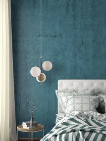 Pendul modern auriu 3 globuri albe din sticla opaca Nostalgia Maytoni