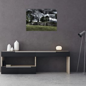 Tablou pe sticlă cu cerul întunecat (70x50 cm)