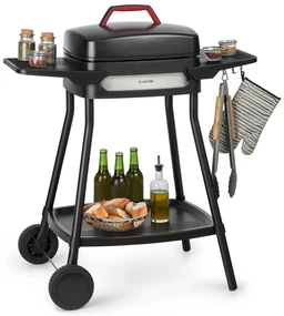 Gatsby, grill electric, 2000 W, grilaj antiaderent, măsuțe laterale, negru