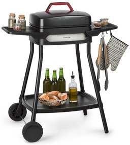 Klarstein Gatsby, grill electric, 2000 W, grilaj antiaderent, măsuțe laterale, negru