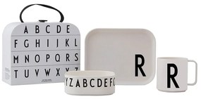 Set de luat masa pentru copii din 3 piese cu valiză Design Letters Classics R