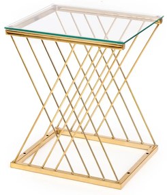 Masuta de cafea Nancy transparent/auriu L45 cm