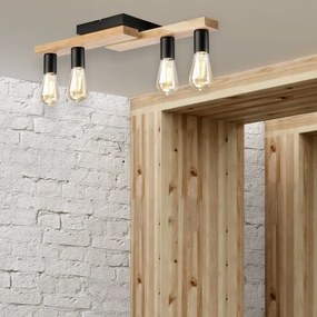 Lustră aplicată MATTE 4xE27/15W/230V negru/stejar