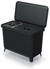 Coș de gunoi, 23 + 10 l, negru
