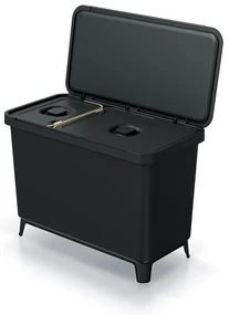 Coș de gunoi, 23 + 10 l, negru