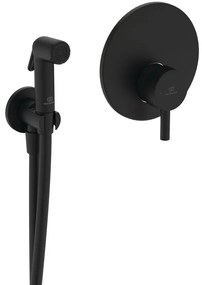 Baterie bideu incastrata, cu dus, furtun si suport, negru mat, Ideal Standard IdealSpray Negru mat