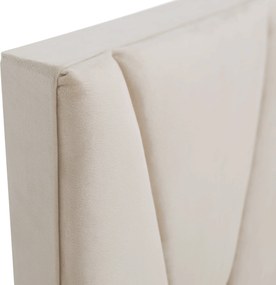 Pat cu somieră şi iluminare LED, 160x200, ţesătură Velvet bej, ALTESA