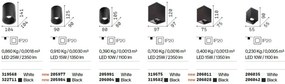 Spot LED aplicat modern Nitro pl square d10 negru