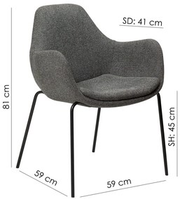 Fotoliu crem cu tapițerie din țesătură bouclé Zimmer – DAN-FORM Denmark