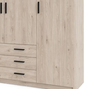 Șifonier în culoare naturală cu aspect de lemn de stejar 196x200 cm Sprint – Tvilum