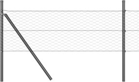 vidaXL Stâlp de gard. Gri 10 x 0,5 m (plasă de 36 mm) Oțel și PVC