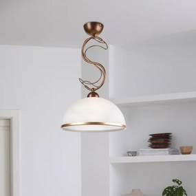 Lampă suspendată pe tijă COBRA 1xE27/60W/230V, diam. 30 cm, bronz/patină