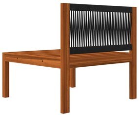 Set mobilier gradina cu perne, 8 piese, crem, lemn masiv acacia 2x colt + 4x mijloc + suport pentru picioare + masa, 1