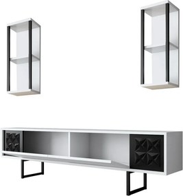 Măsuță TV cu rafturi Line White and Black