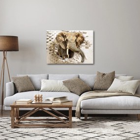 Tablou - Elefant spârgând peretele (70x50 cm)