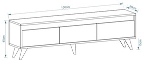 Masă TV Century Walnut