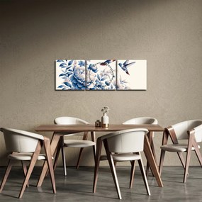 Tablou - Colibri deasupra florii (cu ceas) (90x30 cm)