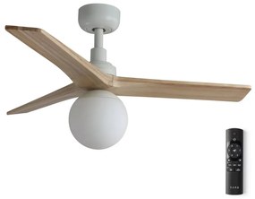 Ventilator de tavan FARO 34281-11L KLIM S lemn/alb + telecomandă