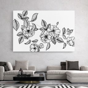 Tablou Canvas, 20x30cm, Dormitor si Living, Flori, Flori desenate, Roses Black Line