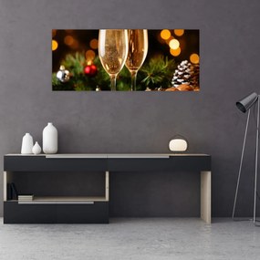 Tablou - Pahar de șampanie (120x50 cm)