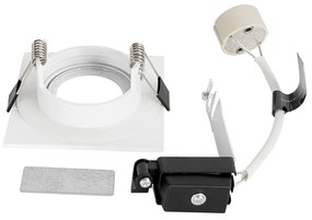 Set de 6 spoturi incastrate albe pătrate GU10 50mm IP44 - Xena