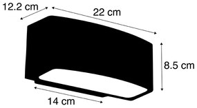 Aplică modernă de perete neagră IP44 - Latina