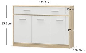 Comodă Terrell (Stejar sonoma + alb). 1053283