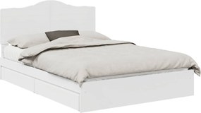vidaXL Pat cu storage cu headboard Alb 140 x 200 cm Lemn compozit