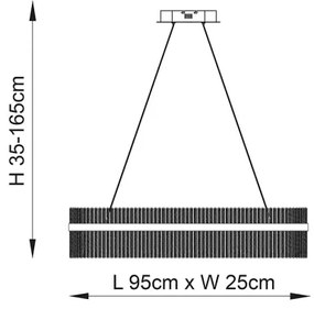 Endon 104082 - Lustră suspendată pe cablu ADRIEL LED dimabil, 47W/230V, 3000K, auriu