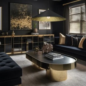 Lustră pe cablu FUJI 1xE27/60W/230V d. 90 cm negru/auriu