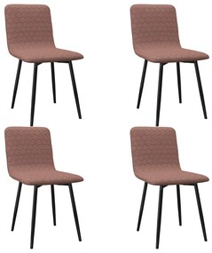 282502 vidaXL Scaune de bucătărie, 4 buc., maro, material textil