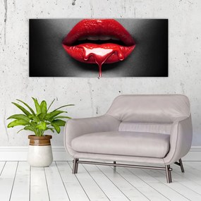 Tablou cu buze de femeie (120x50 cm)