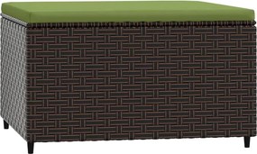 vidaXL Taburet de grădină cu pernă, maro, poliratan