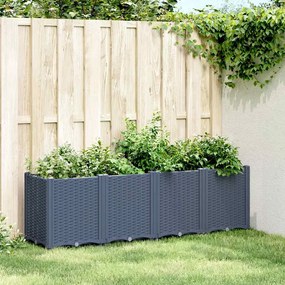 vidaXL Jardinieră de grădină, albastru gri, 160x40x53 cm, PP