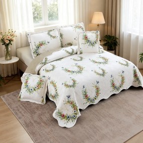 Cuvertură bumbac, 5 piese, pat 2 persoane, 230x250 cm, CB544