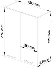 Dulap de bucătărie superior Organo W1 60 (alb). 1117513