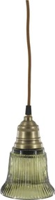 Lustra din sticla si alama, verde, H17/D12cm, 40W