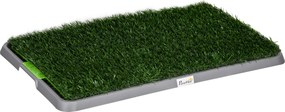 PawHut Toaletă pentru Câini cu Gazon Sintetic, Iarbă de Schimb și Tavă Inferioară pentru Interior și Exterior, 67x41x3.5 cm | Aosom Romania