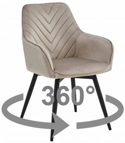 Scaun de masa rotativ NANA360 VELVET, bej