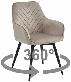 Scaun de masa rotativ NANA360 VELVET, bej